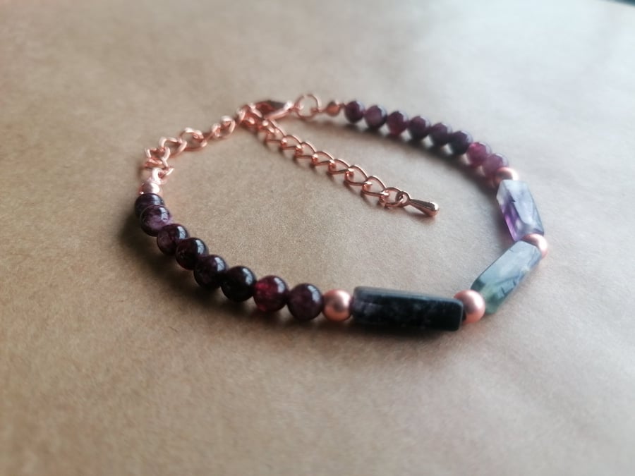 Fluorite three bar bracelet 