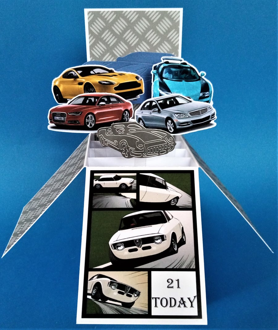 Men's 21st Birthday Card with Cars