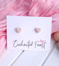 Beige Mini Heart Stud Earrings, Minimalist Jewellery, Accessories & Gifts
