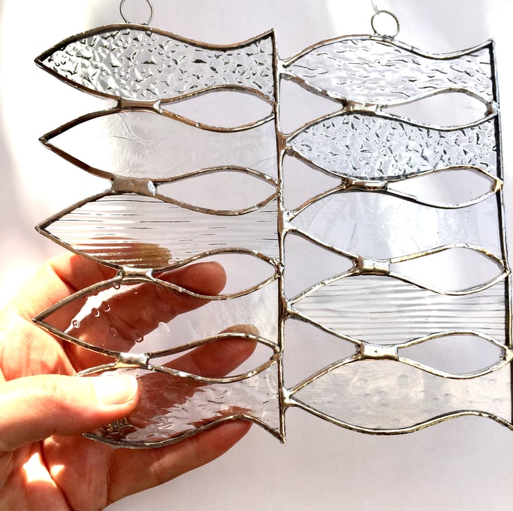 Stained Glass Handmade Decoration Shoal of 10 F... Folksy