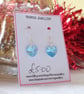 Crystal Heart Earrings with Special Finish - Image 1