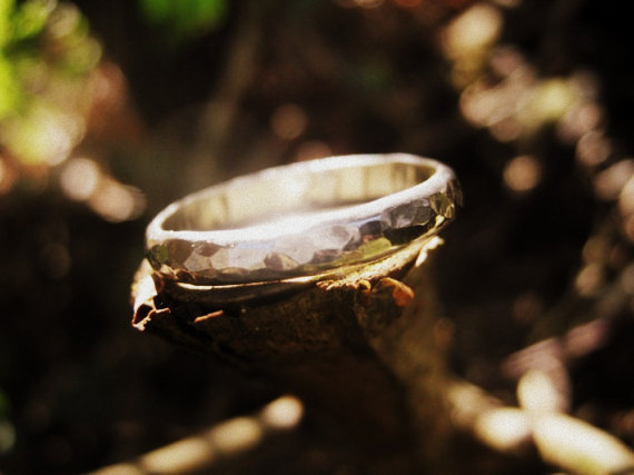 HAMMERED SLINKY RING - Custom made with your words stamped inside