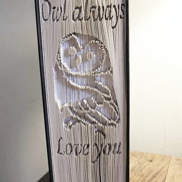 Owl always love you CUT & FOLD Book Folding Pattern - EMAILED PDF PATTERN