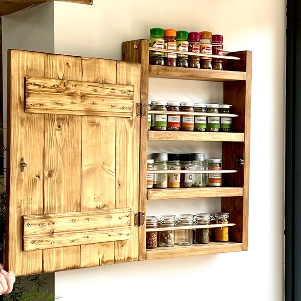 Spice Cabinet, Spice Storage, Spice Organiser, Handmade Kitchen Cabinet