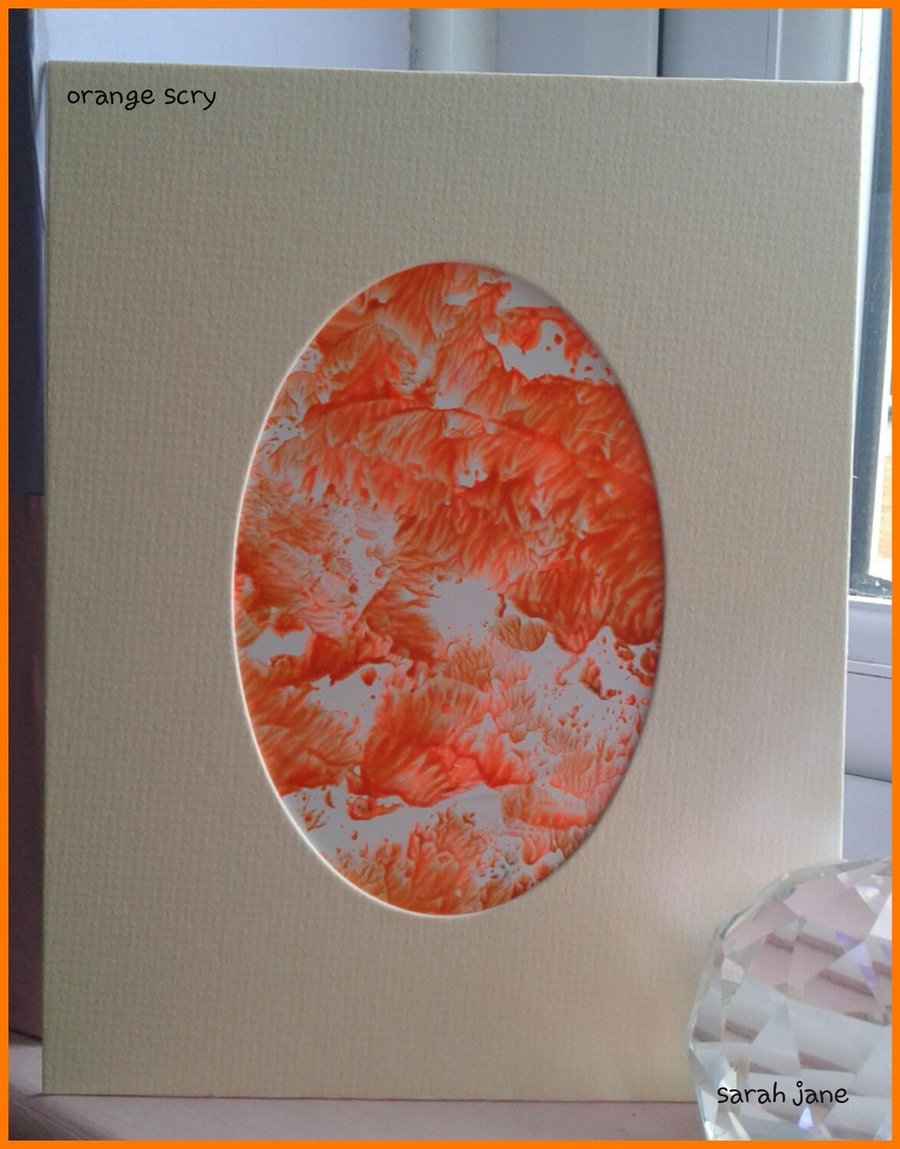 orange scry original encaustic art painting