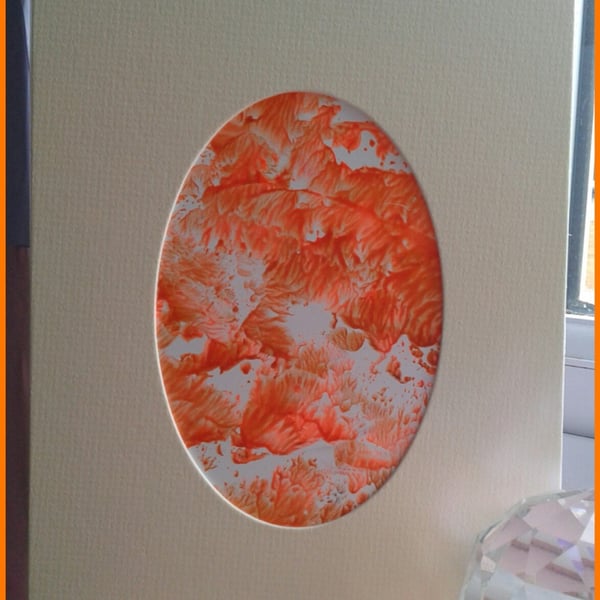 orange scry original encaustic art painting