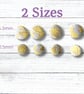 Yellow Shell Fan Fabric Covered Buttons, Set of 4, 20.5mm and 25.5mm - Image 1