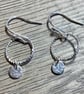 Tiny handmade circle earrings with hoops - Image 3