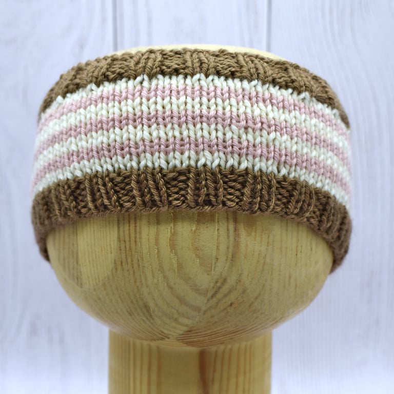 Hand Knitted Baby Headband – Cashmere & Merino – 6–12 Months