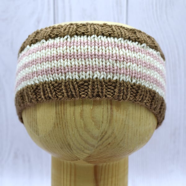 Hand Knitted Baby Headband – Cashmere & Merino – 6–12 Months