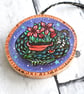 Houseplant Dragon Guardian Pyrography Hanging wood slice decoration - Image 3
