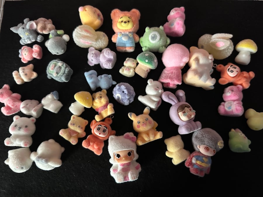 Character flocked beads