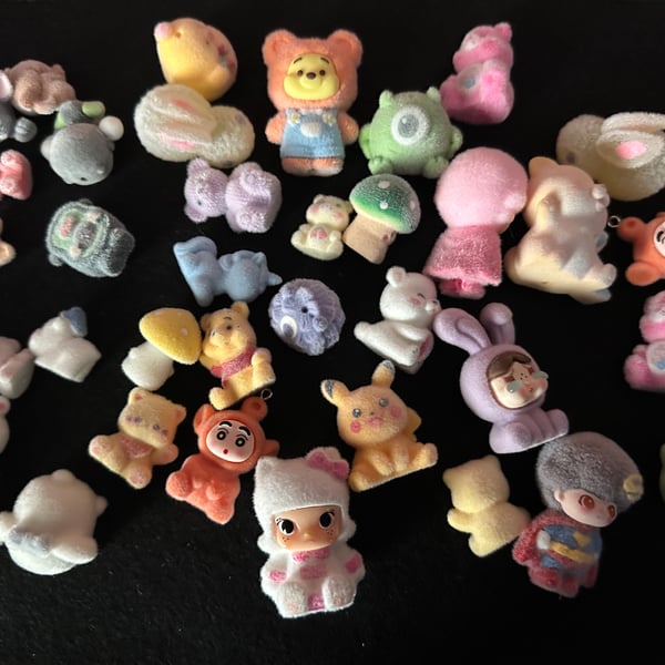 Character flocked beads