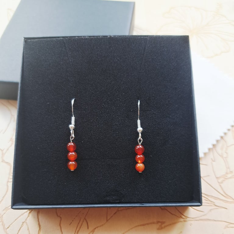 Red (Orange) Carnelian earrings.