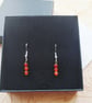 Red (Orange) Carnelian earrings.