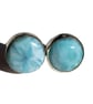 Larimar Studs Earrings Sterling Silver Jewellery Gift 12mm Round Rare Gemstone - Image 1