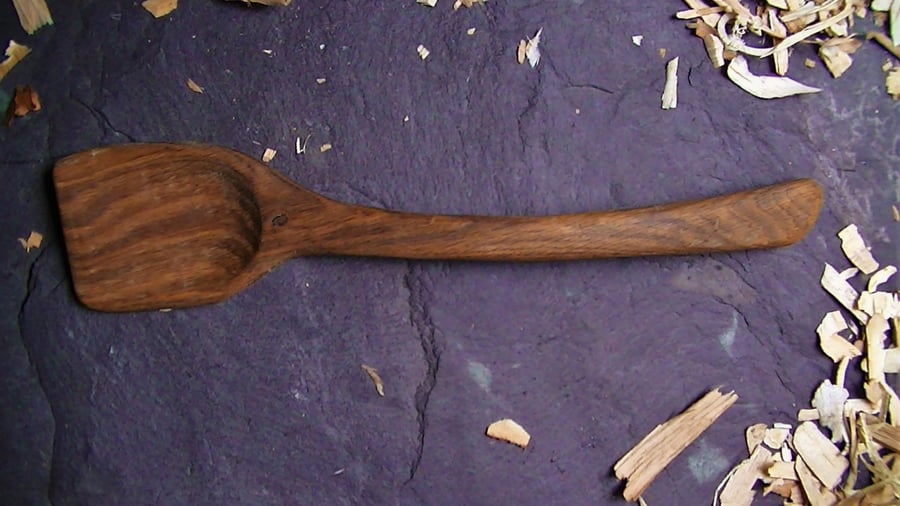 Handcarved oak spatula