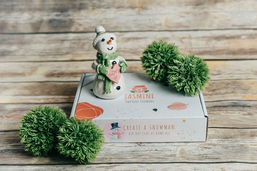 Festive Snowman Clay Kit - Air Dry Clay Christmas Craft Gift