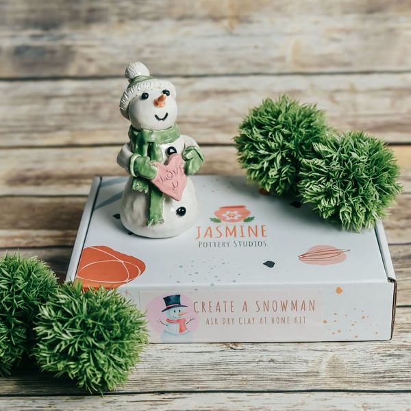 Festive Snowman Clay Kit - Air Dry Clay Christmas Craft Gift