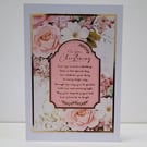 Floral Christening Card - Luxury Keepsake Baptism Card with Poem