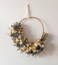 Blue thistle, Eucalyptus and white strawflower festive winter wreath - Image 3