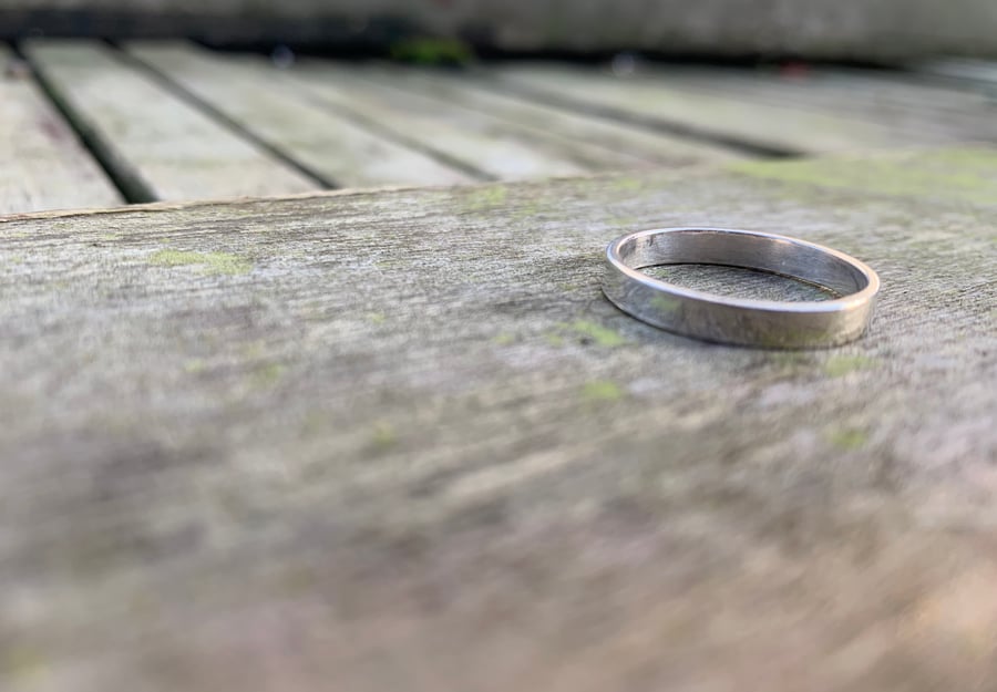 Made to order size - Sterling silver flat ring