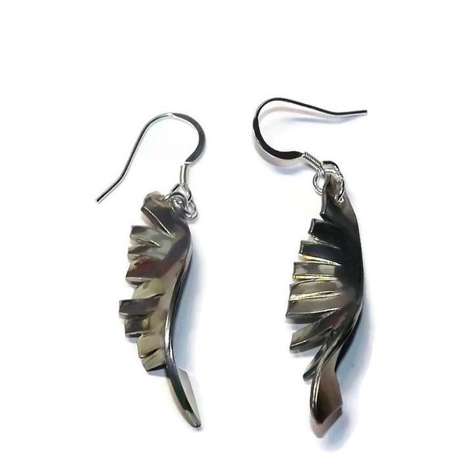 handmade spiky  pewter earrings