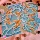 Koi Pond A4 Art Print - Original Illustration - Art Prints