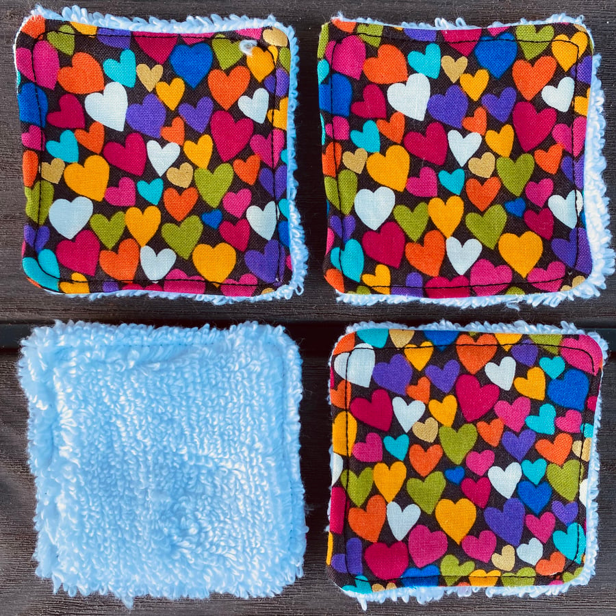 Reusable Face wipes - Bright Hearts Design