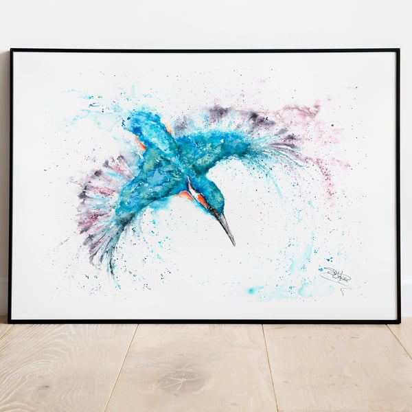Kingfisher Bluemotion Limited Edition Print, from an Original Watercolour