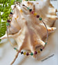 Dainty Ruby, Sapphire & Emerald Noodle  Sterling Silver Brangle - Image 1