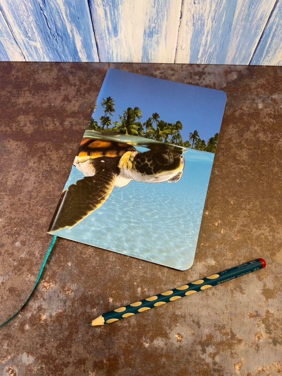 Notebook, Marine themed, A5 (ish), made from up-cycled and recycled materials.