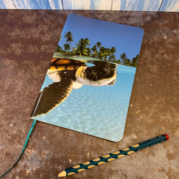 Notebook, Marine themed, A5 (ish), made from up-cycled and recycled materials.