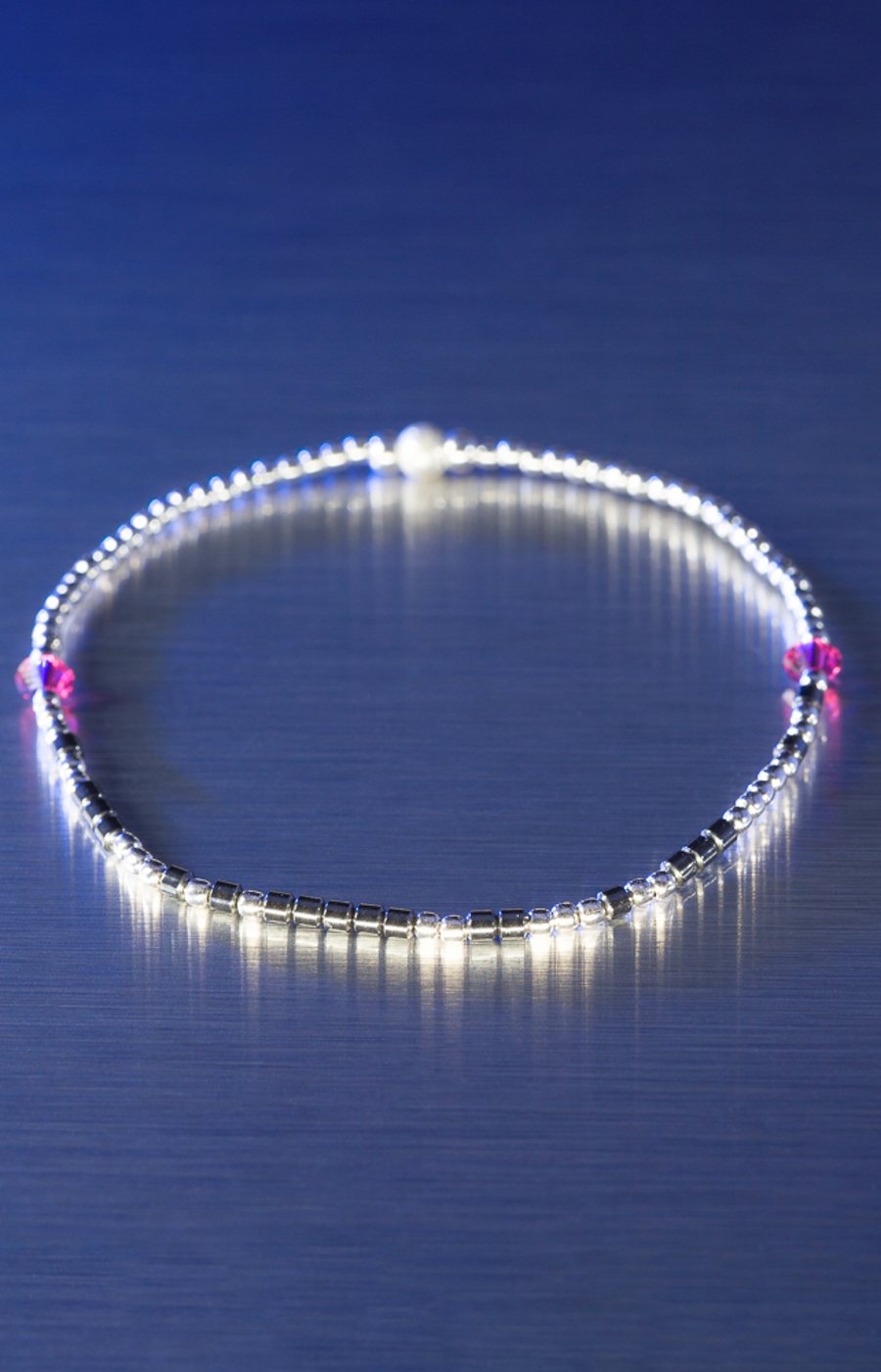 Bracelet I love you daughter morse code sterling silver & hematite stretchy