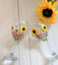 Wine Glass Hand Painted With Sunflowers  - Image 6
