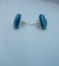 Tiny Turquoise Heart Stud Earrings - Image 3
