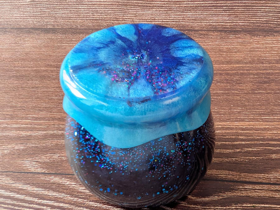 Handmade Resin Honey Pot Galaxy Lid