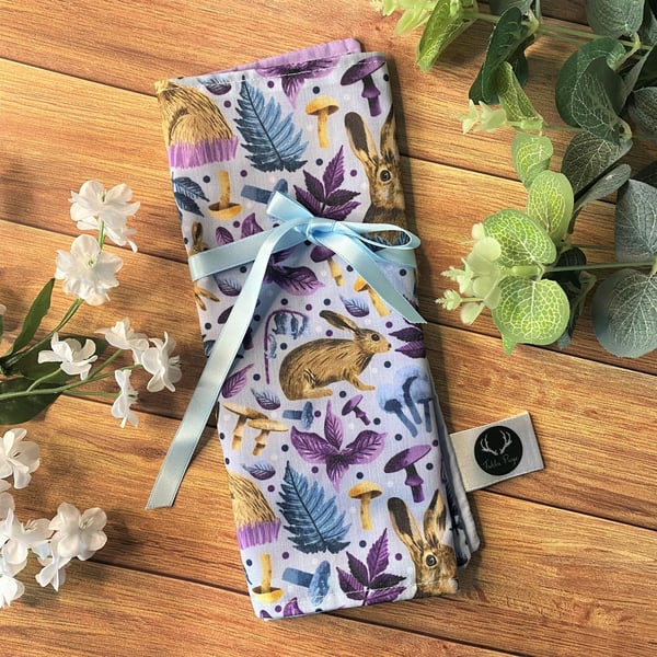 Hare Brushwrap Brush Roll for storage of brushes, pens, pencils, stationery, Sto