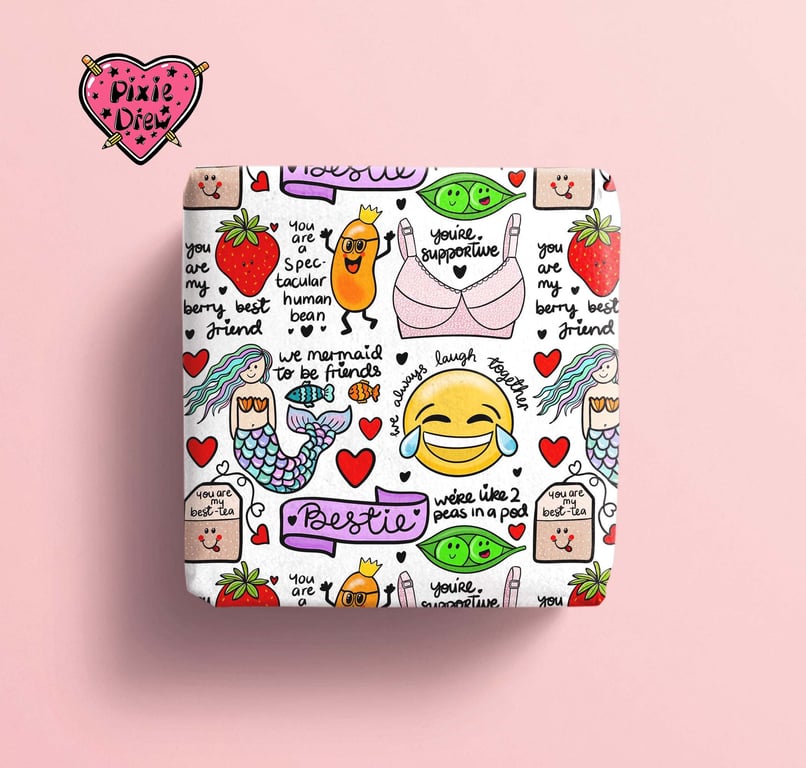 Best Friend wrapping paper, wrapping paper for your BFF