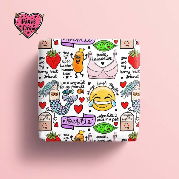 Best Friend wrapping paper, wrapping paper for your BFF