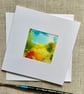 Original art card, blank card, hand painted, abstract, in vibrant acrylic ink