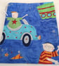 DRAWSTRING BAG IN BLUE NOVELTY FABRIC  - Image 1