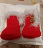 Baby Xmas Booties for doll or premature baby
