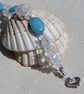 SALE - Amazonite & Clear Quartz Gemstone Beaded Bracelet "Tropical Ice" - Image 5