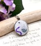 Halloween Pendant Necklace, Purple Snake & Potion Fabric Button Jewellery - Image 4
