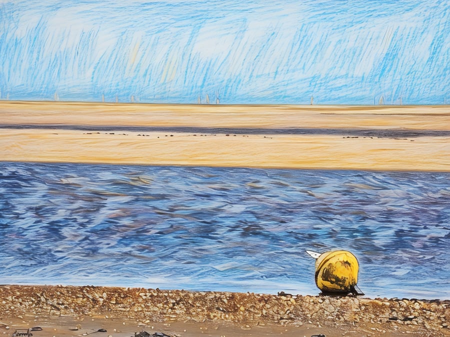 Sea Beach Wells-Next-Sea Norfolk Greeting Card A5 