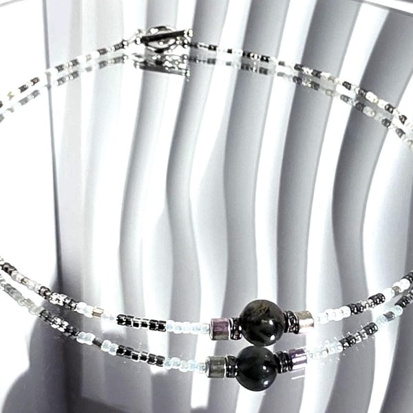 Dainty Bloodstone Beaded Necklace Colourful Jewellery Statement Choker Handmade 