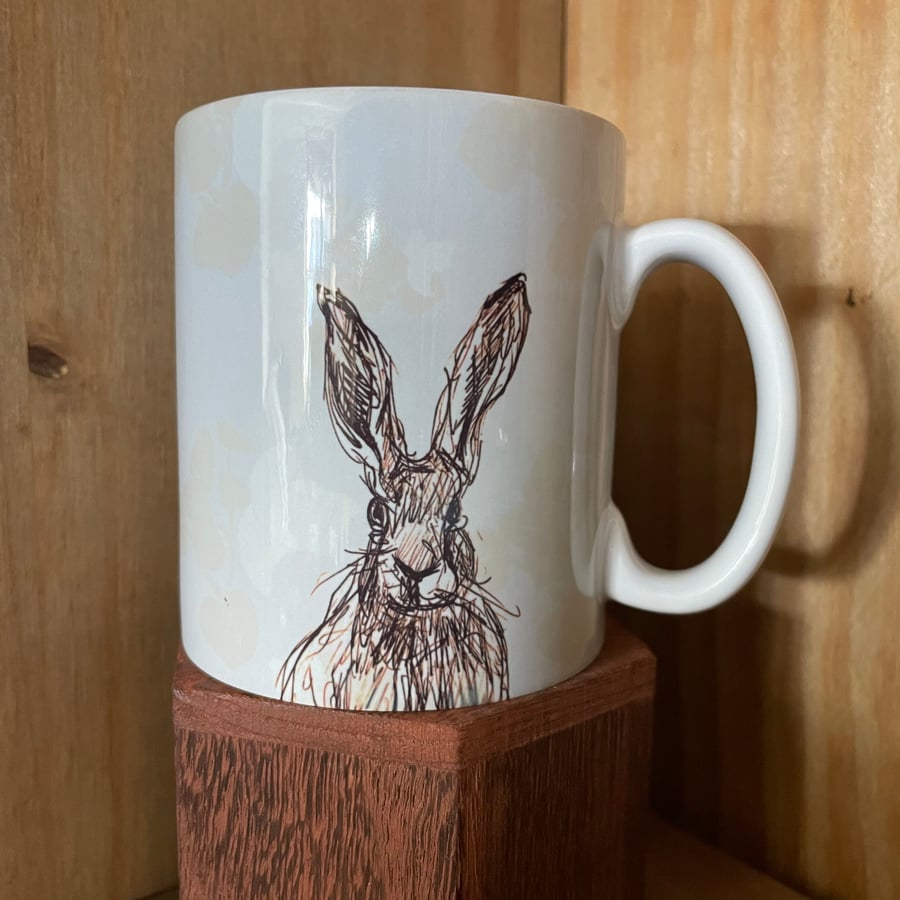 Sitting Hares Ceramic Mug