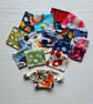 Eco-Friendly Fabric Cable Tidies Set of 5 Made from Offcuts Snap Fastening