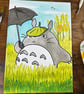 Totoro in the Meadow - Original 1 of 1 Watercolour Painting A4